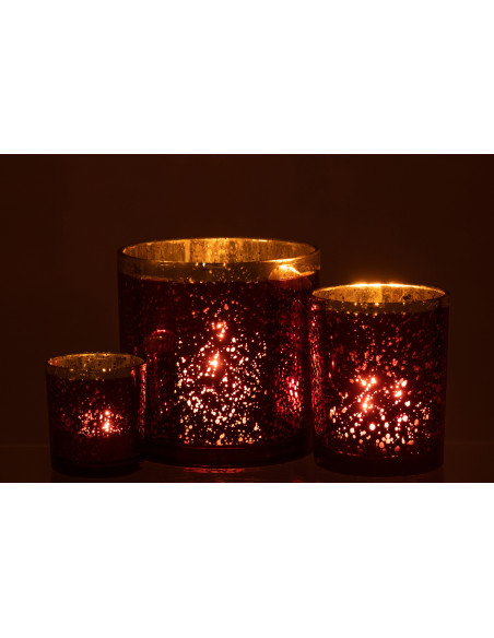 Photophore moderne XL Diamètre 15 cm en Verre Violet Doré Korin - 7