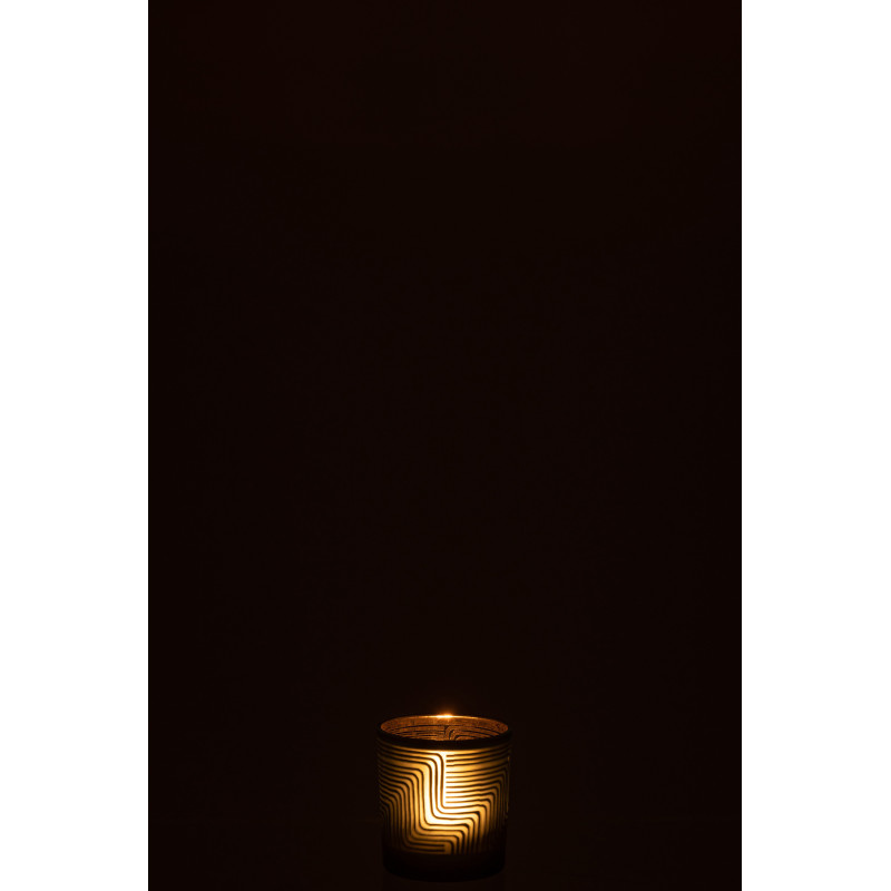 Photophore original Diamètre 7 cm en Verre Vert Motif zigzag Mirok - 4