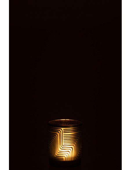 Photophore original Diamètre 10 cm en Verre Vert Motif zigzag Mirok - 4