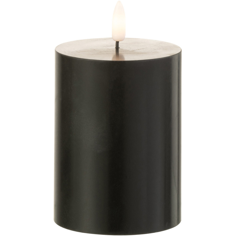 Bougie Led moderne Hauteur 10 cm en Cire Plastique Noir Luzina - 1