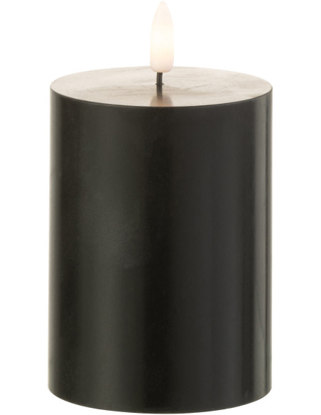 Bougie Led moderne Hauteur 10 cm en Cire Plastique Noir Luzina - 1