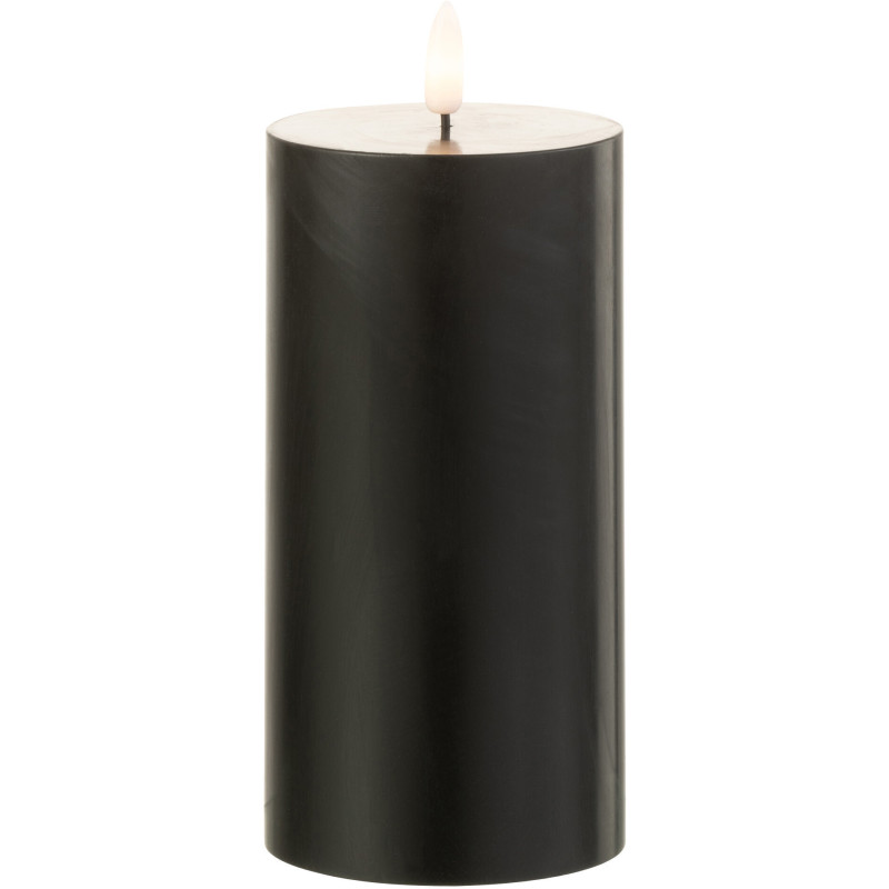 Bougie Led XL moderne Hauteur 15 cm en Cire Plastique Noir Luzina - 3