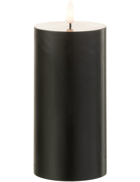 Bougie Led XL moderne Hauteur 15 cm en Cire Plastique Noir Luzina - 3