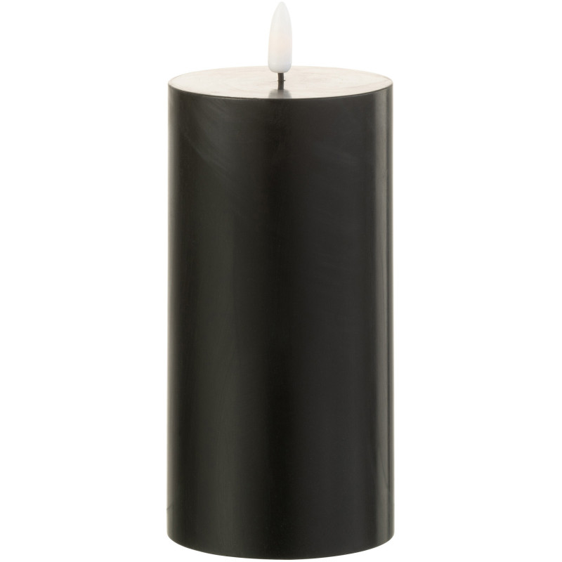Bougie Led XL moderne Hauteur 15 cm en Cire Plastique Noir Luzina - 1