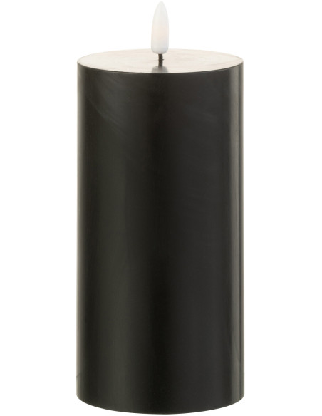 Bougie Led XL moderne Hauteur 15 cm en Cire Plastique Noir Luzina - 1