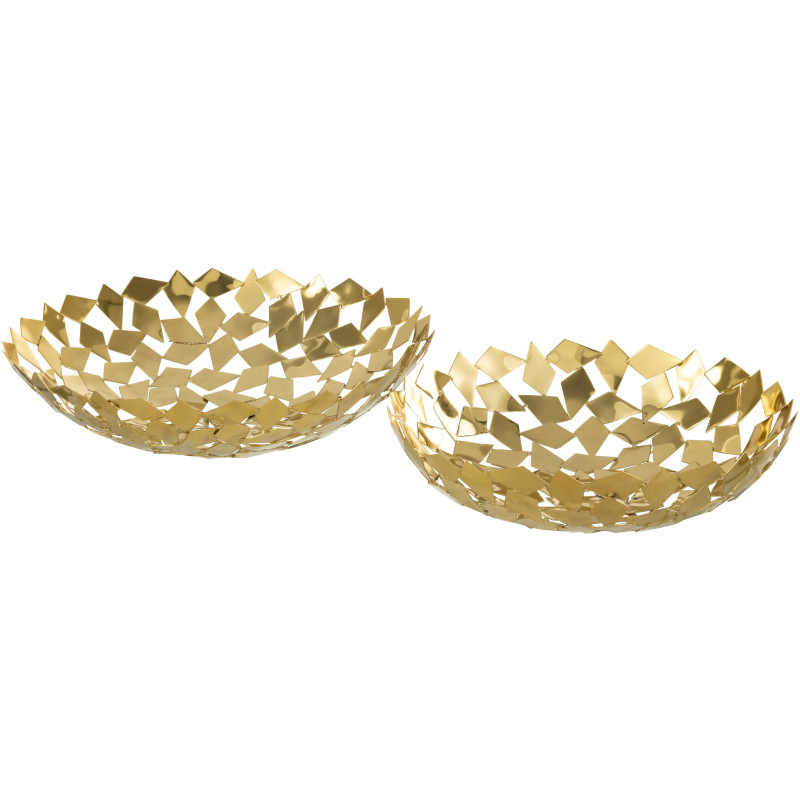 Corbeille à fruits XL design Ronde 43 cm en Métal Doré Julot - 2