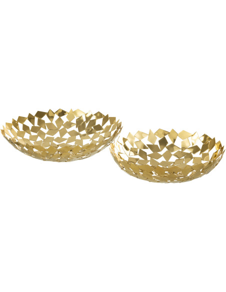 Corbeille à fruits XL design Ronde 43 cm en Métal Doré Julot - 2