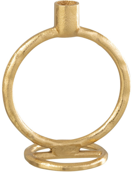Bougeoir moderne Anneau Hauteur 19 cm en Métal Doré Wrelton - 1