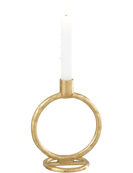 Bougeoir moderne Anneau Hauteur 19 cm en Métal Doré Wrelton - 2