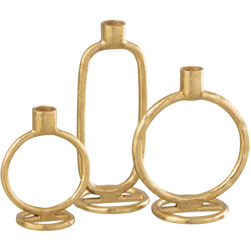 Bougeoir moderne Anneau Hauteur 19 cm en Métal Doré Wrelton - 3