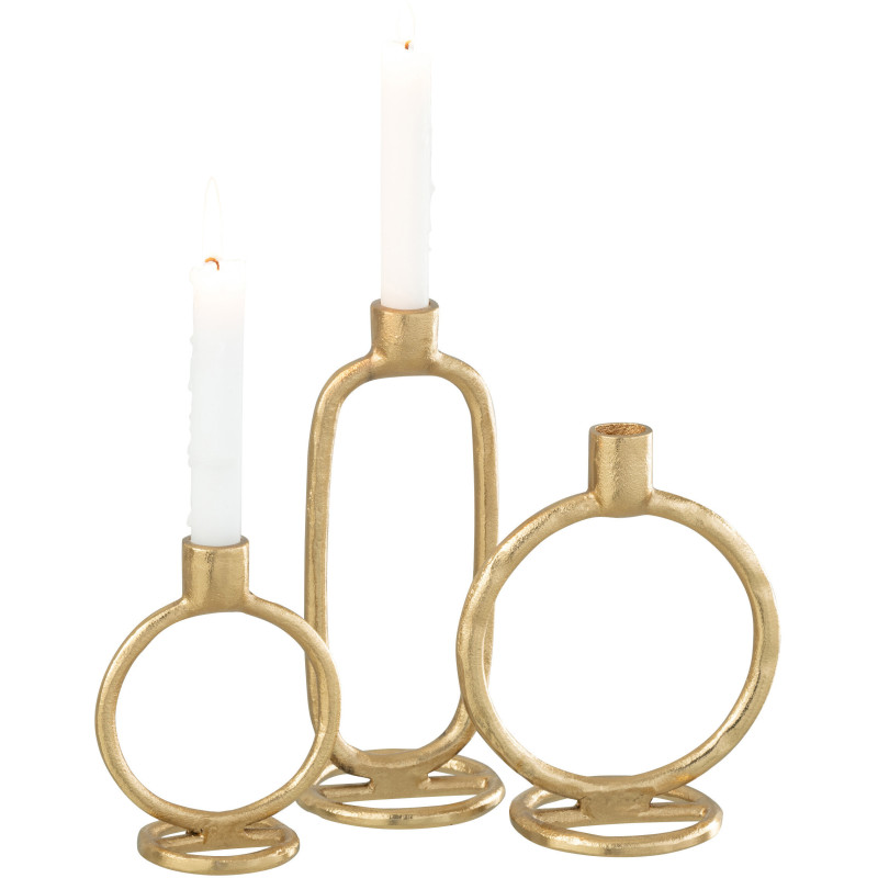 Bougeoir moderne Anneau Hauteur 19 cm en Métal Doré Wrelton - 4