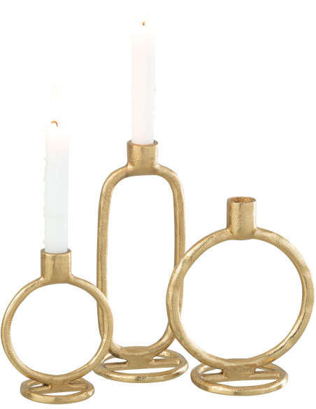 Bougeoir moderne Anneau Hauteur 19 cm en Métal Doré Wrelton - 4