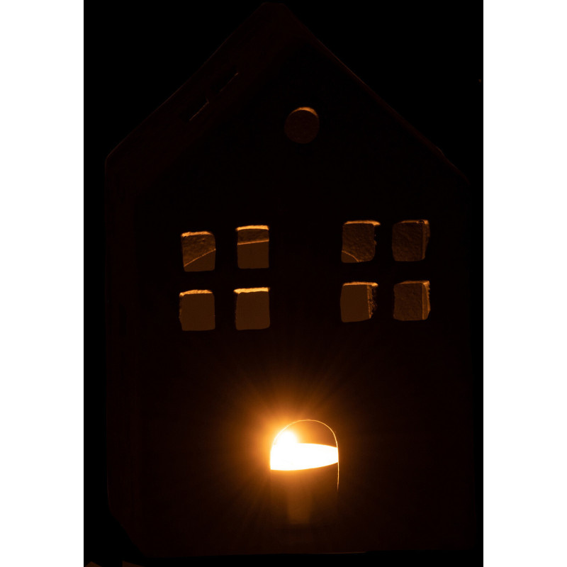 Photophore moderne Maison Hauteur 19 cm en Métal Noir Elvinae - 4