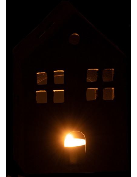 Photophore moderne Maison Hauteur 19 cm en Métal Noir Elvinae - 4