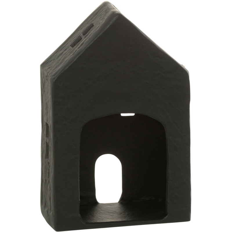 Photophore moderne Maison Hauteur 19 cm en Métal Noir Elvinae - 5