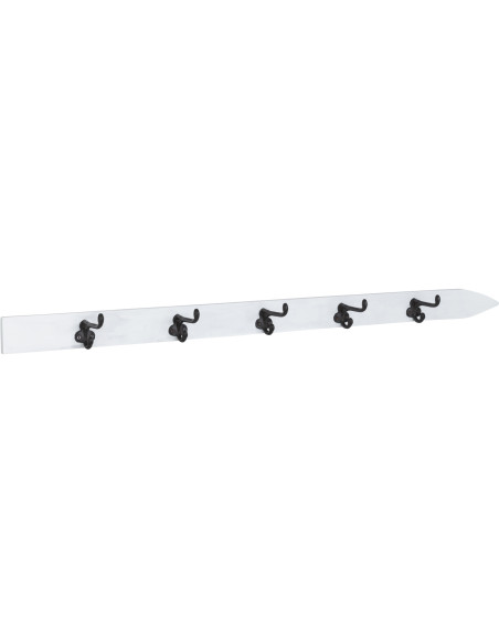 Porte manteau mural original Ski 102 cm 5 crochets en Bois Blanc Xalvor - 1