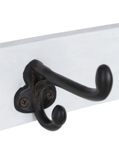 Porte manteau mural original Ski 102 cm 5 crochets en Bois Blanc Xalvor - 2