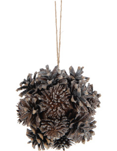 Boule de Noël Pomme de pin en Résine Marron - 1
