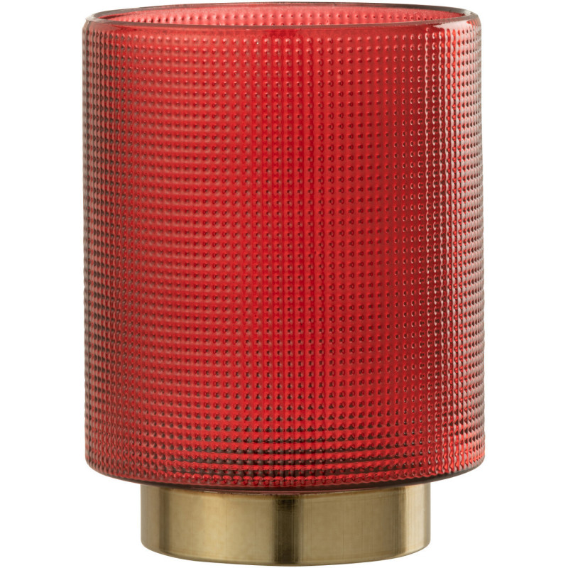 Photophore moderne Diamètre 12 cm en Verre Rouge Doré Ivano - 1