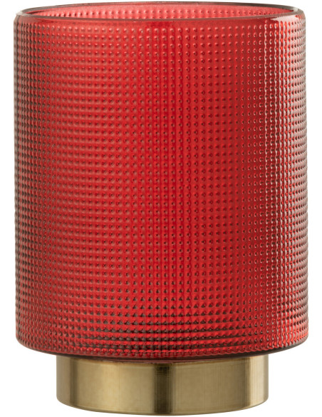 Photophore moderne Diamètre 12 cm en Verre Rouge Doré Ivano - 1