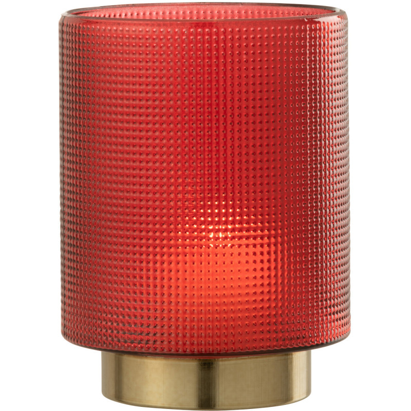 Photophore moderne Diamètre 12 cm en Verre Rouge Doré Ivano - 2