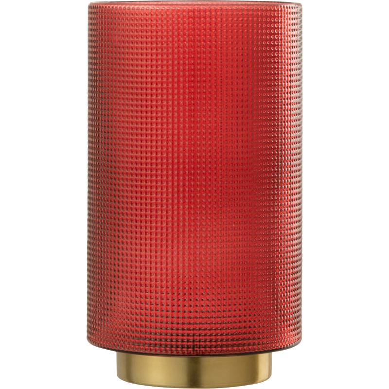 Photophore moderne Diamètre 13 cm en Verre Rouge Doré Ivano - 1