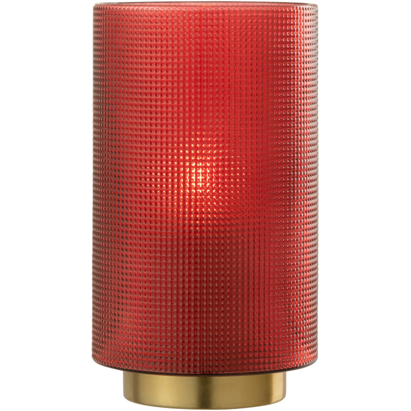 Photophore moderne Diamètre 13 cm en Verre Rouge Doré Ivano - 2