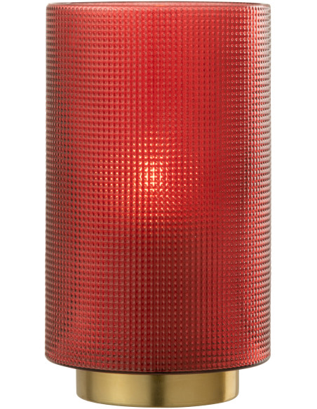 Photophore moderne Diamètre 13 cm en Verre Rouge Doré Ivano - 2