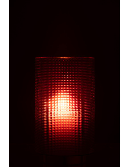 Photophore moderne Diamètre 13 cm en Verre Rouge Doré Ivano - 3