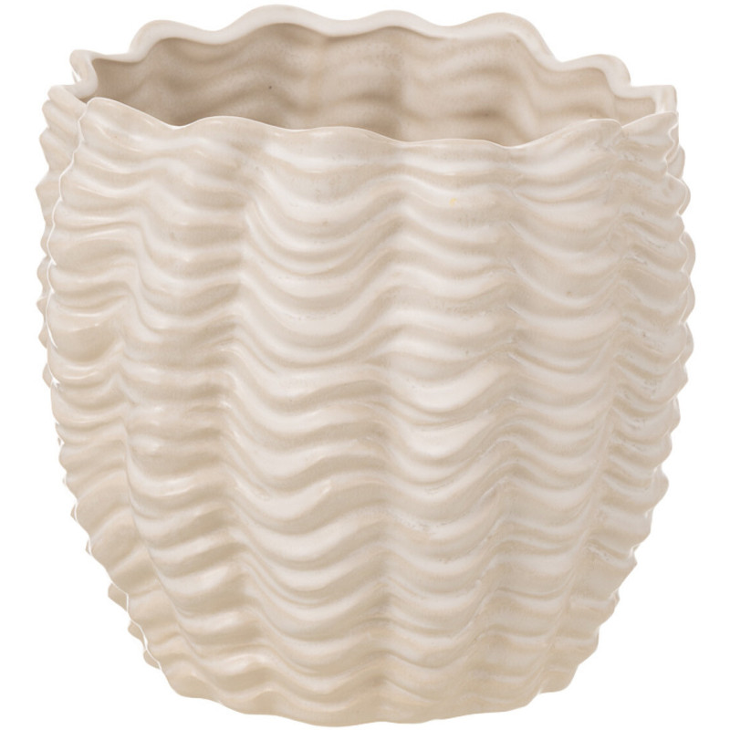 Cache-pot Coquillage en Argile Beige Conka Diamètre 21 cm - 1