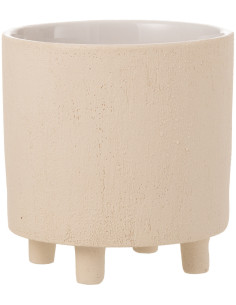 Cache-pot sur pied en Argile Beige Thibault Diamètre 20 cm - 1