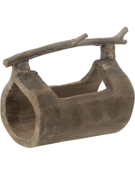 Vide poche original Tronc 26 cm en Bois de saule Naturel Olven J-Line - 1