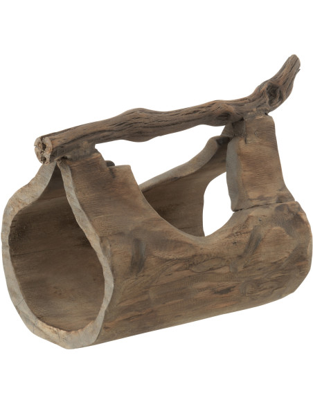 Porte bouteille de table Tronc 33 cm en Bois de saule Naturel Olven - 1