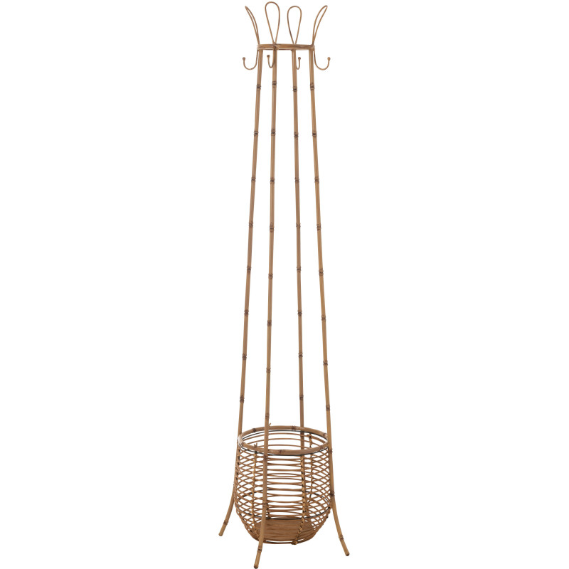 Porte manteau vintage avec porte parapluie 167 cm en Rotin Naturel Métal Taldor - 1