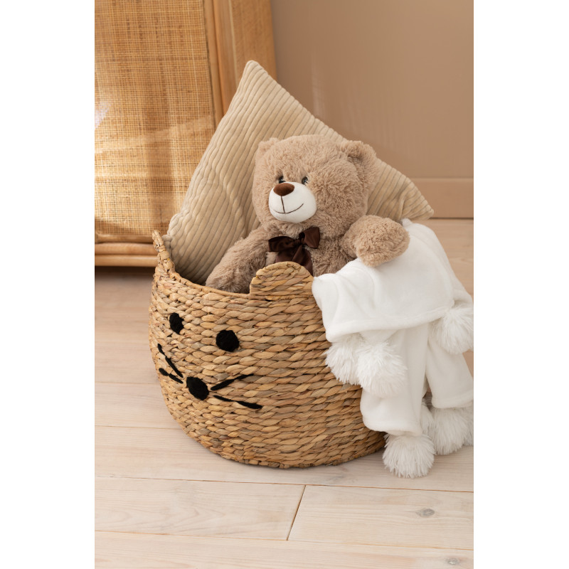 Panier de rangement original Chat Rond en Jacinthe d'eau Naturel Elrys (Lot de 2) - 2