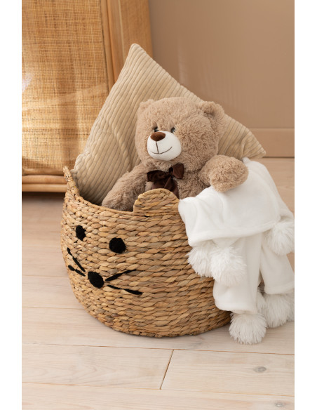 Panier de rangement original Chat Rond en Jacinthe d'eau Naturel Elrys (Lot de 2) - 2