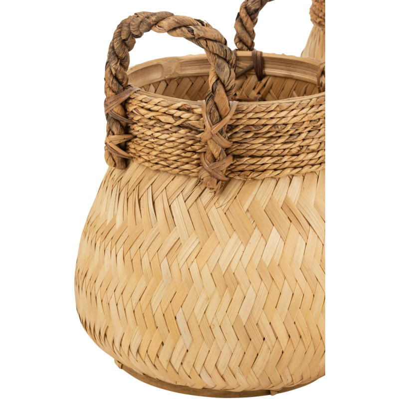 Panier de rangement Boule Rond en Bambou Corde Naturel Nolira (Lot de 3) - 4