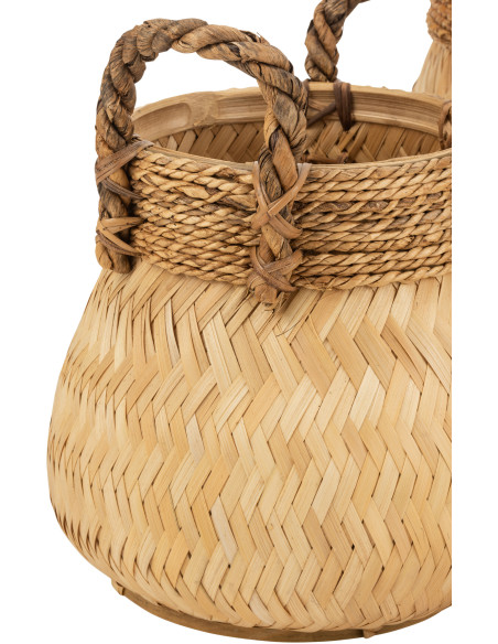Panier de rangement Boule Rond en Bambou Corde Naturel Nolira (Lot de 3) - 4