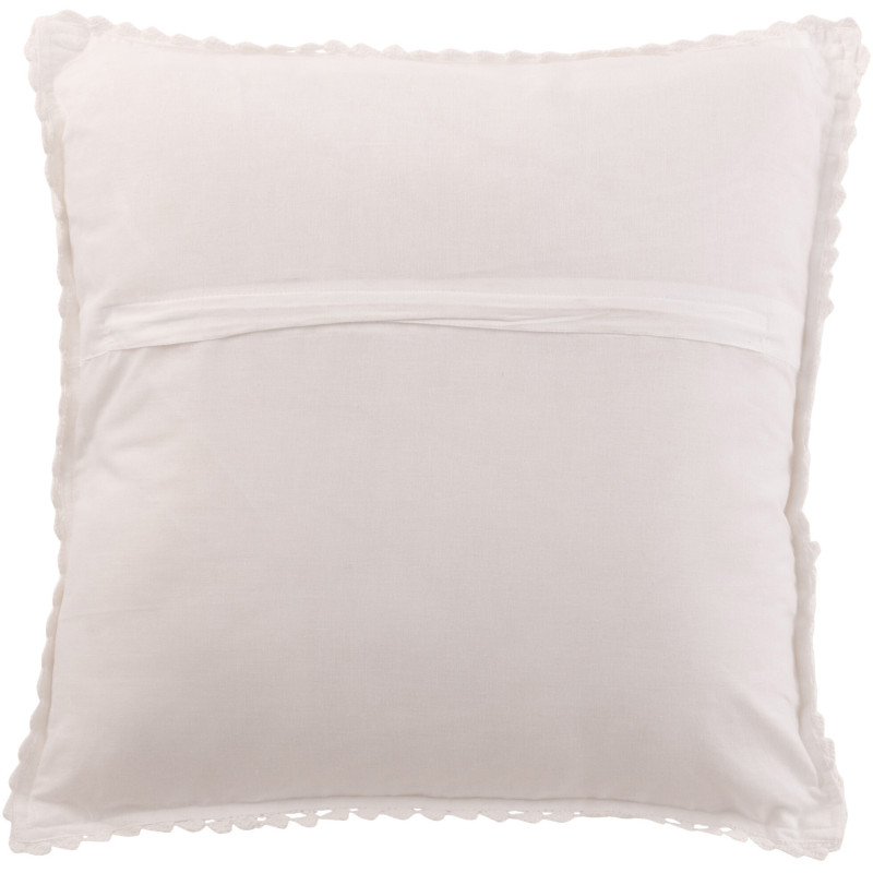 Coussin Carré Dolva 45x45 en Coton Blanc Motif dentelle - 2