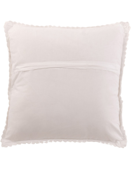 Coussin Carré Dolva 45x45 en Coton Blanc Motif dentelle - 2