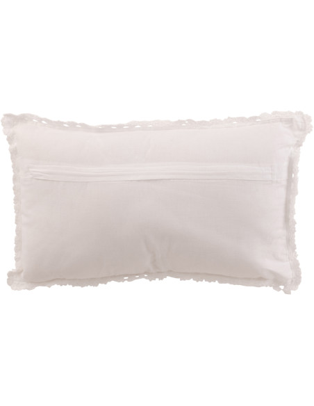 Coussin Rectangulaire Dolva 50x30 en Coton Blanc Motif dentelle - 2