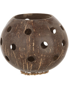 Photophore original Diamètre 14 cm en Noix de coco Marron Ilsia - 1