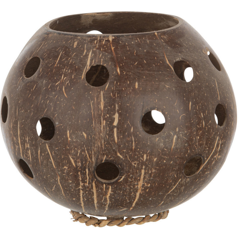 Photophore original Diamètre 14 cm en Noix de coco Marron Ilsia - 1