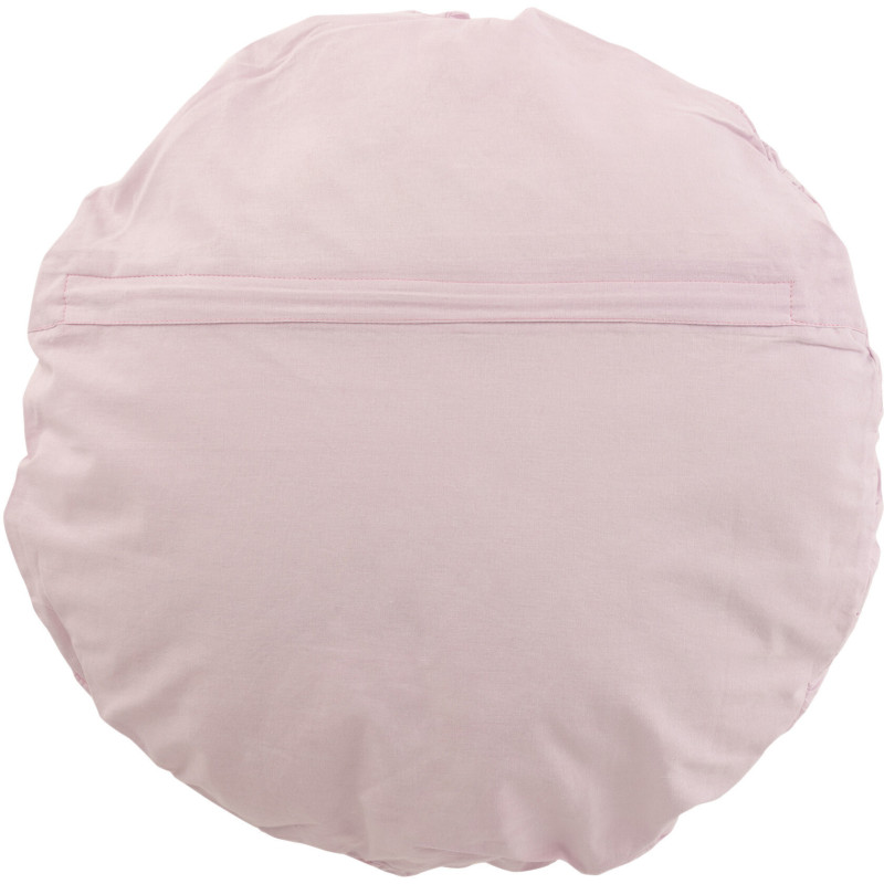 Coussin Rond Dolva 40 cm en Coton Rose Motif dentelle - 3