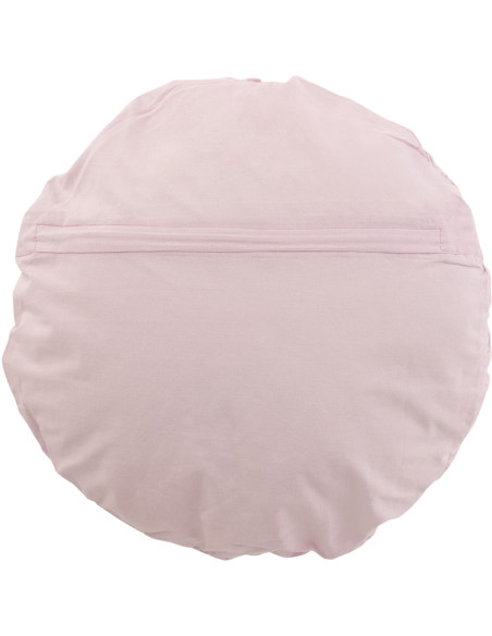 Coussin Rond Dolva 40 cm en Coton Rose Motif dentelle - 3