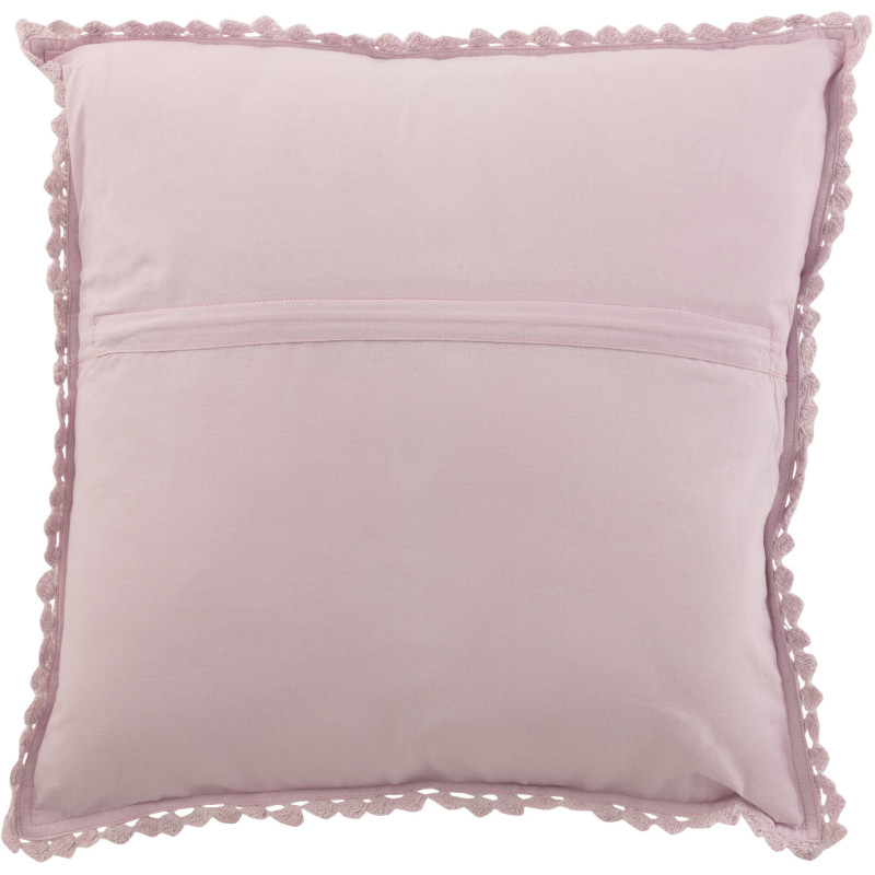 Coussin Carré Dolva 45x45 en Coton Rose Motif dentelle - 2