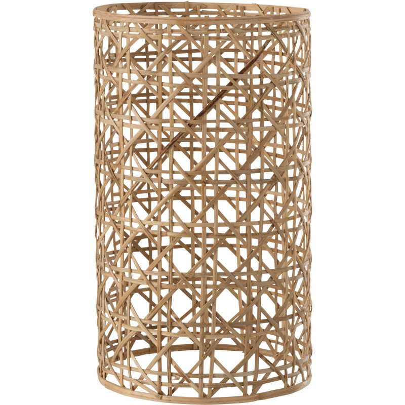 Photophore vintage XL Diamètre 15 cm en Verre Transparent Rotin Naturel Cannage Candice - 1