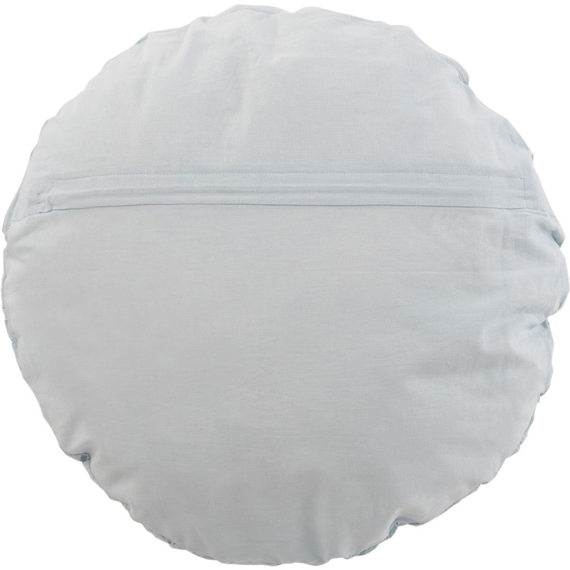 Coussin Rond Dolva 40 cm en Coton Bleu Motif dentelle - 2