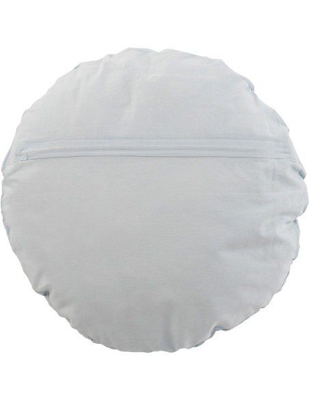 Coussin Rond Dolva 40 cm en Coton Bleu Motif dentelle - 2