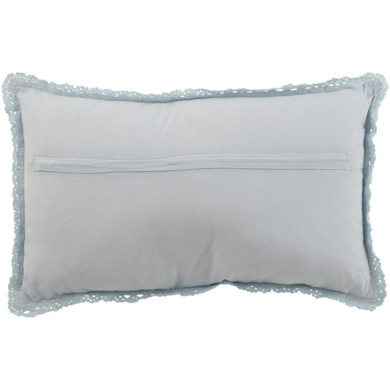 Coussin Rectangulaire Dolva 50x30 en Coton Bleu Motif dentelle - 3